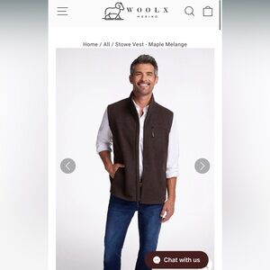 Woolx Stowe Vest Merino Wool Performance Vest Men’s Large Warm Minimalist $170